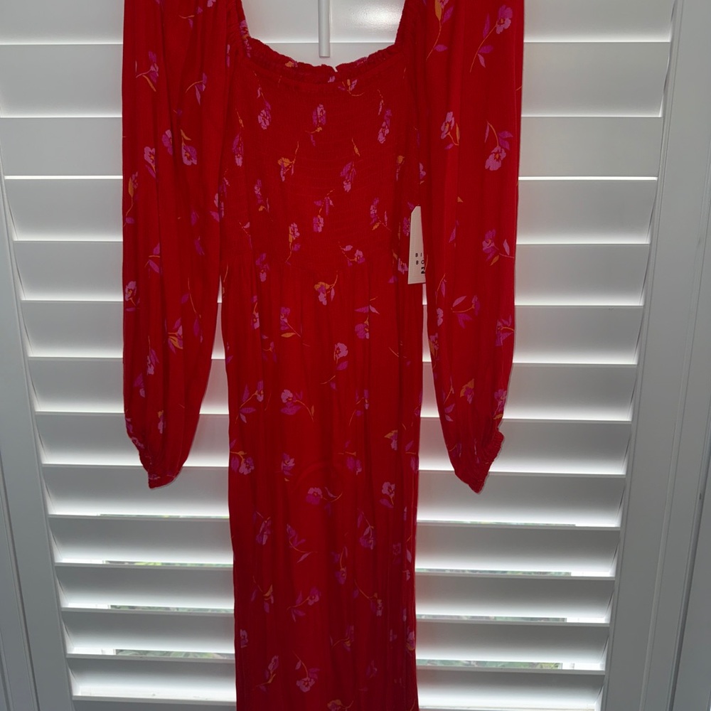 Billabong Vibrant Red Floral Dress